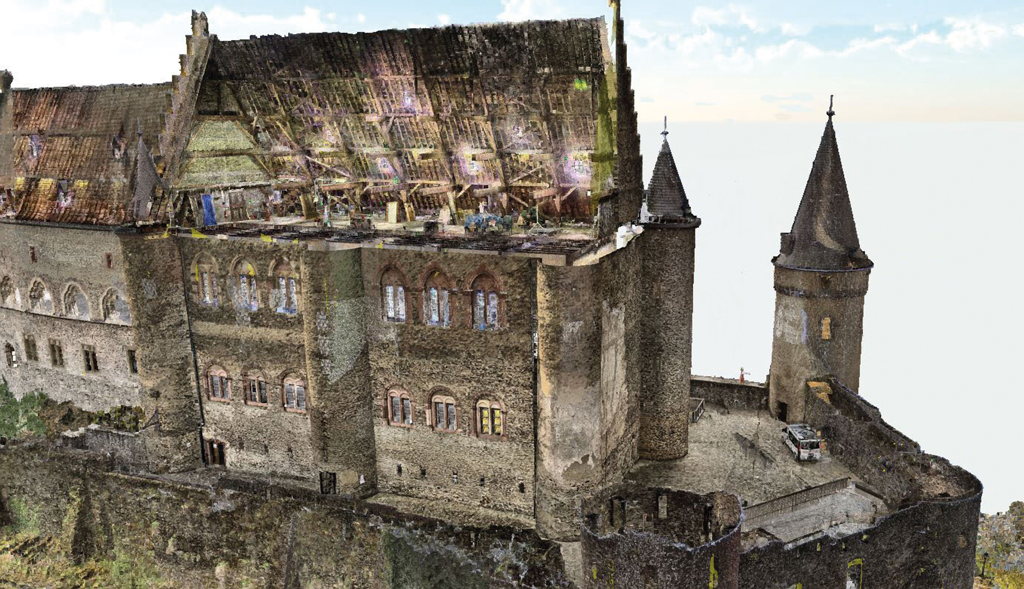 1 Château de Vianden - Expertises dans le cadre de la mise en sécurité du site - Scanning 3DArchitecte : Holweck Bingen Architectes Alpha Topo Luxembourg S.à R.L.