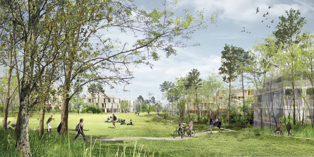 Consultation d’idées urbanistique ‘WunnquartierStade’ et consultation rémunérée en 2 phases,Luxembourg-BelairProjet finaliste parmi 5 bureaux retenus en phase 2sur 35 participants en phase 1 Fabeck Architectes ARCHITECTURE URBANISME