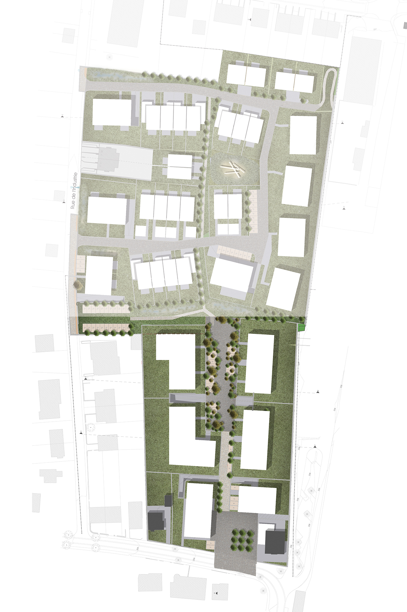 1 Projet de PAP à Helmsange (partie sud) en collaboration avec iPlan (partie nord) ARCO - ARCHITECTURE COMPANY S.à R.L.