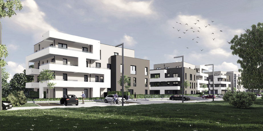 3-4 Complexe de 5 bâtiments résidentiels, « Am Piesch III » à Strassen, en collaboration avec QBuild Quality Project Management – en cours de réalisation ATELIER D’ARCHITECTURE DARIUSZ PAWLOWSKI S.à R.L.